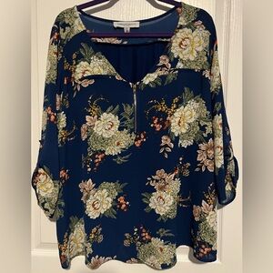 Navy floral Blouse